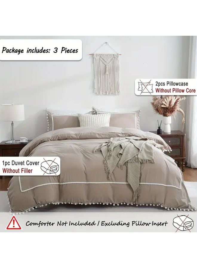 Camel French Country Bedspread Set With White Ball Button Tufting Duvet Cover Bed Sheets Pillowcases 94 49 X 86 61 Inches - Image 2